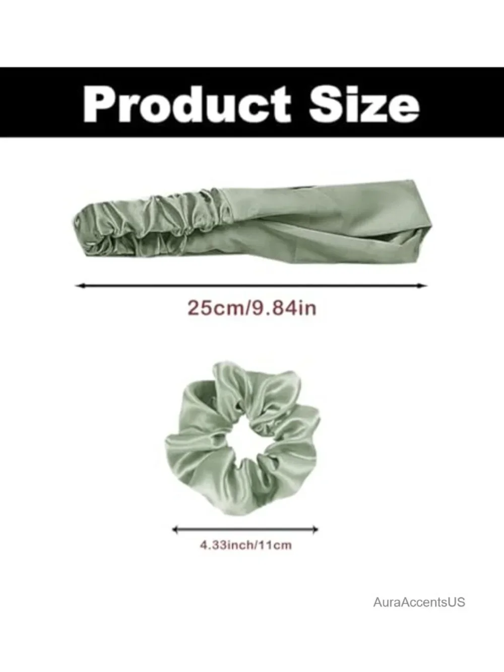 12Pcs Satin Headbands and Scrunchies Set, Silky Hair Accessories for Women,